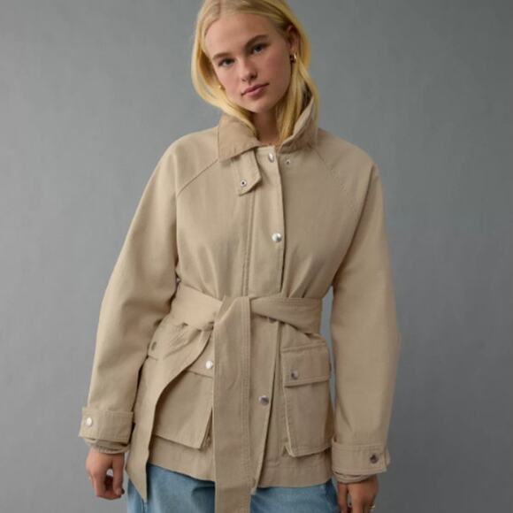 AE American Eagle SZ M/L 100% Cotton Canvas Barn Jacket Chore Coat NWOT - Picture 8 of 9